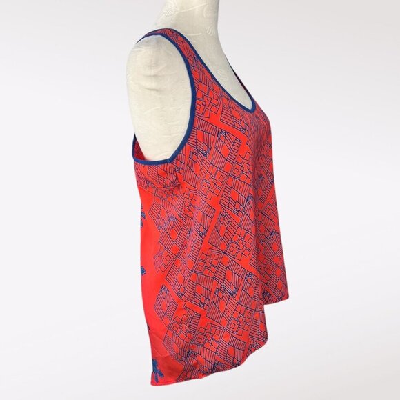 Atina Cristina Racerback Split Back Tank Top Orange Blue XS - Picture 6 of 9